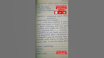 Complaint Letter About Delayed Payment 🏢💁‍♀️💵 #shorts #youtubeshorts #shortsfeed  #short