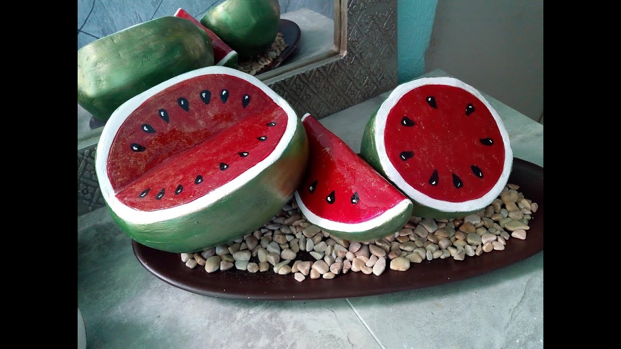 Sandia  como hacer Tus piezas decorativas fácil con cartón DIY