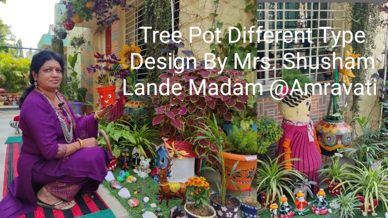 Tree Pot Different Type Design/Coloring Mrs. Shushama Lande Madam