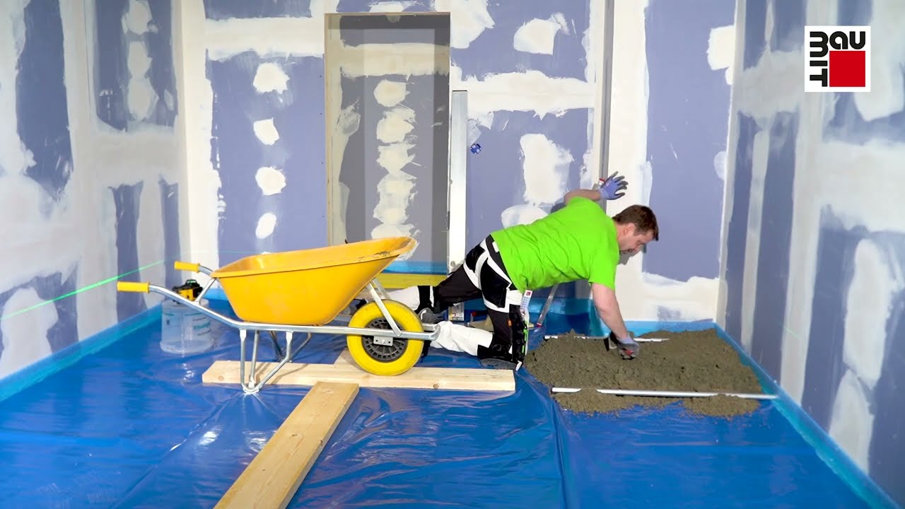 Estrich bzw. Estrichbeton auf Dämmung (schwimmender Estrich) verlegen – so geht’s.