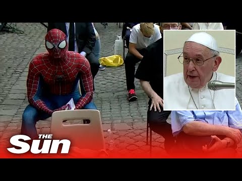 Pope Francis meets Spider-Man as superhero swings by before visiting sick kids