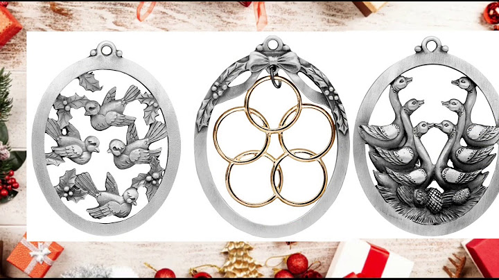 Pewter 12 days of christmas ornaments