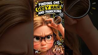 Finding one grey hair and panicking 💇 funny cartoon