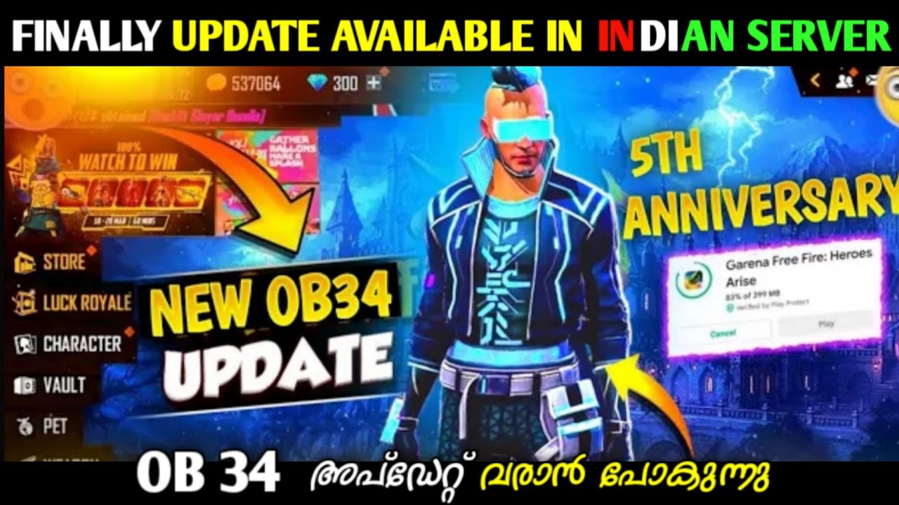 Free Fire Ob 34 Update Date Confirmed Malayalam || Ob 34 🔥update Details Malayalam || Gwmbro