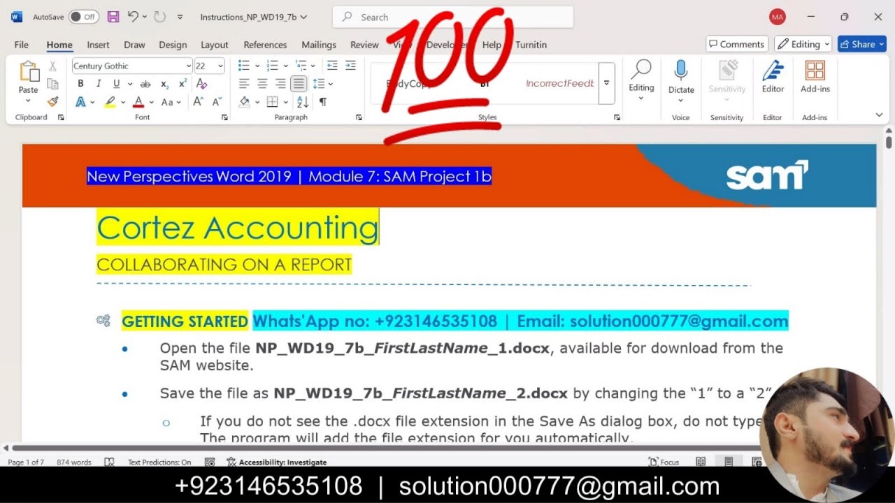 New Perspectives Word 2019 | Module 7: SAM Project 1b #CortezAccounting #wordmodule7samproject1b