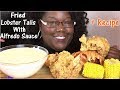 (Repost) Fried Lobster Tail with Alfredo Sauce + Recipe and Mukbang 먹방