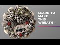 How to make a  Poof with ruffle Black and white Christmas Truck Wreath