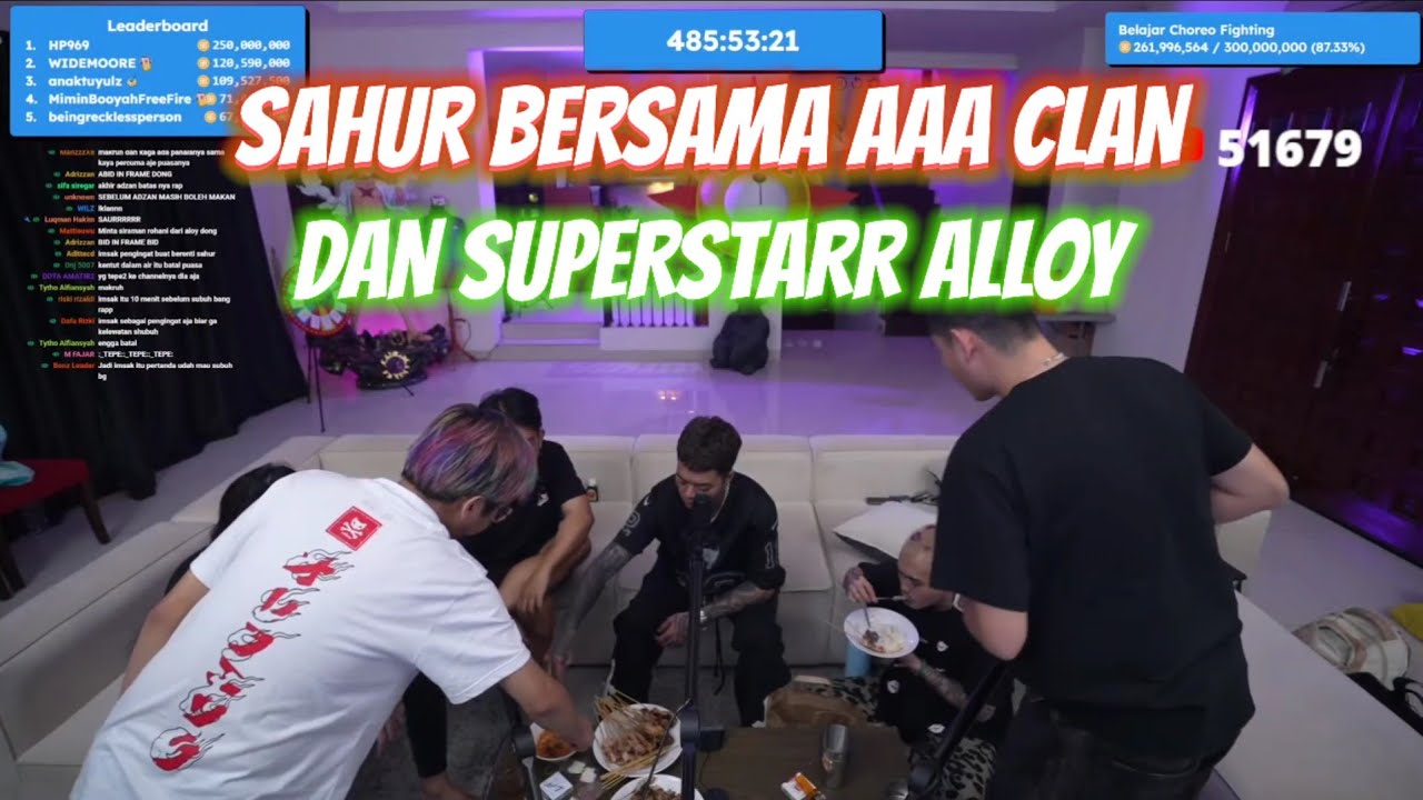 sahur puasa pertama AAA clan sambil ngobrol santai 