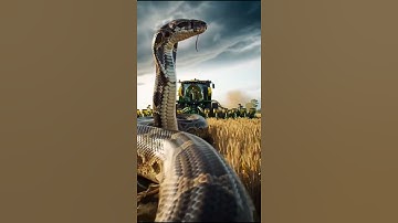 Unbelievable found a huge python while harvesting rice. #rivercrab #manyanimals #nature #manyfish