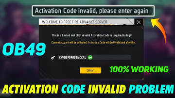 ACTIVATION CODE INVALID PROBLEM IN ADVANCE SERVER✅ | ADVANCE SERVER ACTIVATION CODE INVALID|