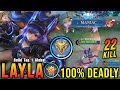 22 Kills + MANIAC!! Unstoppable Layla Deadly Gold Laner!! - Build Top 1 Global Layla ~ MLBB