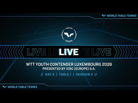 Live! | T1 | Day 3 | Wtt Youth Contender Luxembourg 2026 Presented By Icbc (europe) S.a. | Session 2