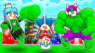 ROBLOX SUPERHERO TYCOON With Dad and Little Sister!