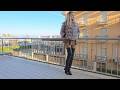 Granate Travelling walking in public, visiting #Rimini city, #Italia, shorts, thigh high boots