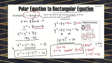CWU Math 154 Video 37 Polar Equation to Rectangular Equation