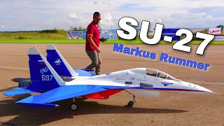 Fantastic Huge RC Sukhoi SU-27 Twin Turbine Jet Flight Demonstration