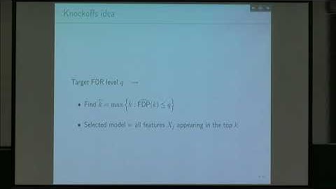 STSW01 | Prof. Rina Foygel Barber | Robust inference with the knockoff filter