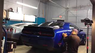 2018 Dodge Challenger HellCat Widebody in IndiGo Blue completely en...