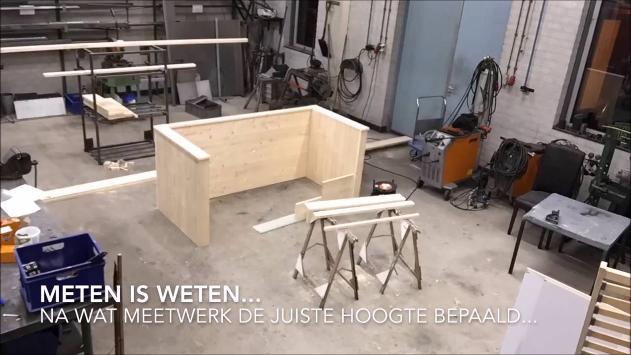 Steigerhouten bed met laden maken youtube Bedden op pallets