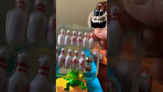 Mini bowling frog with an audience #trending #viral #shorts