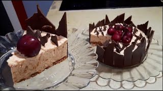  Gâteau de mousse de cerises et chocolat  #sans four #sans œuf #gâteau d'anniversaire