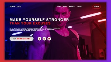 Fitness Website Design With Background Video Effect Using Only HTML & CSS