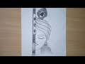 How to draw Krishna ji half face ||Easy drawing for beginners #viral #art #krishna #drawing #easy