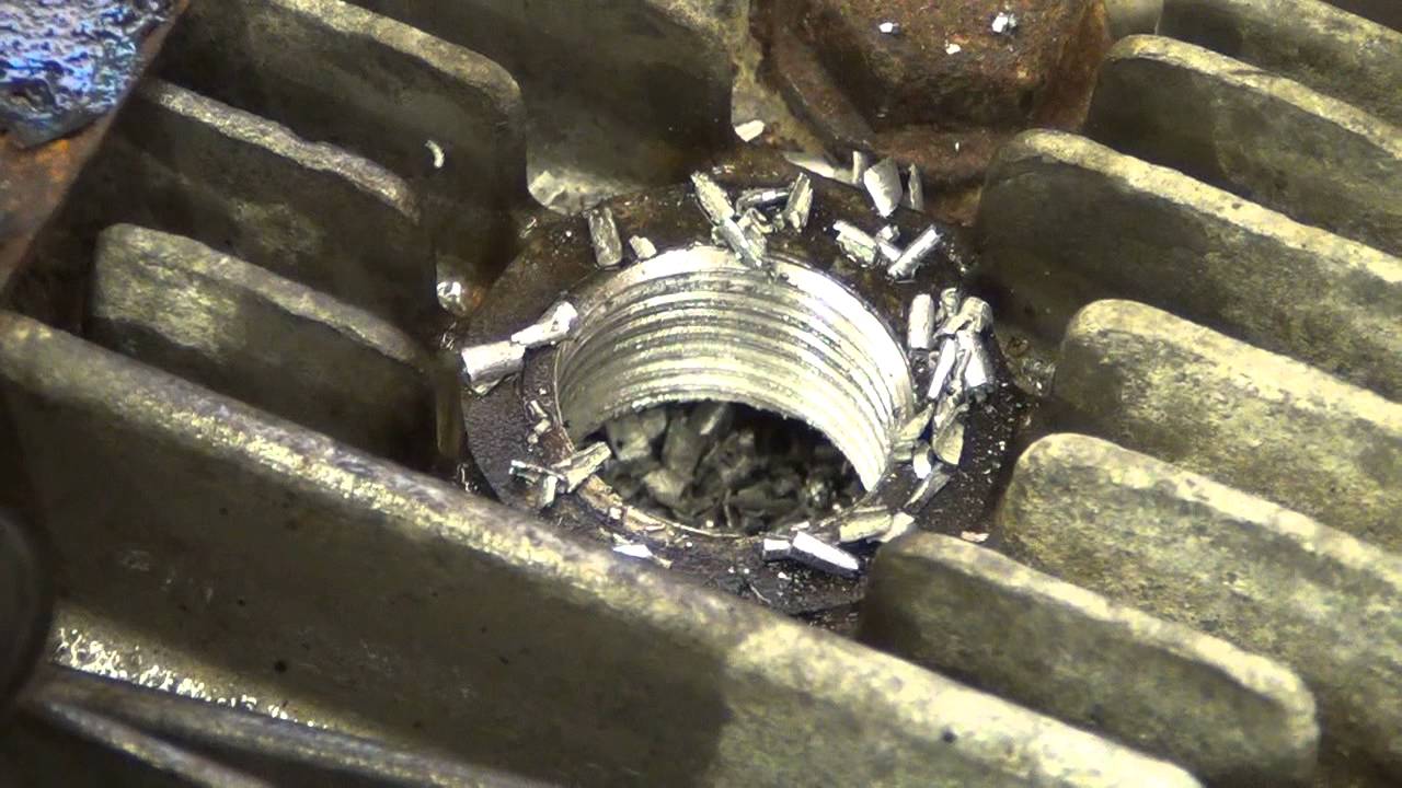tecumseh-spark-plug-thread-repair-on-5-5hp-lh195-engine-youtube