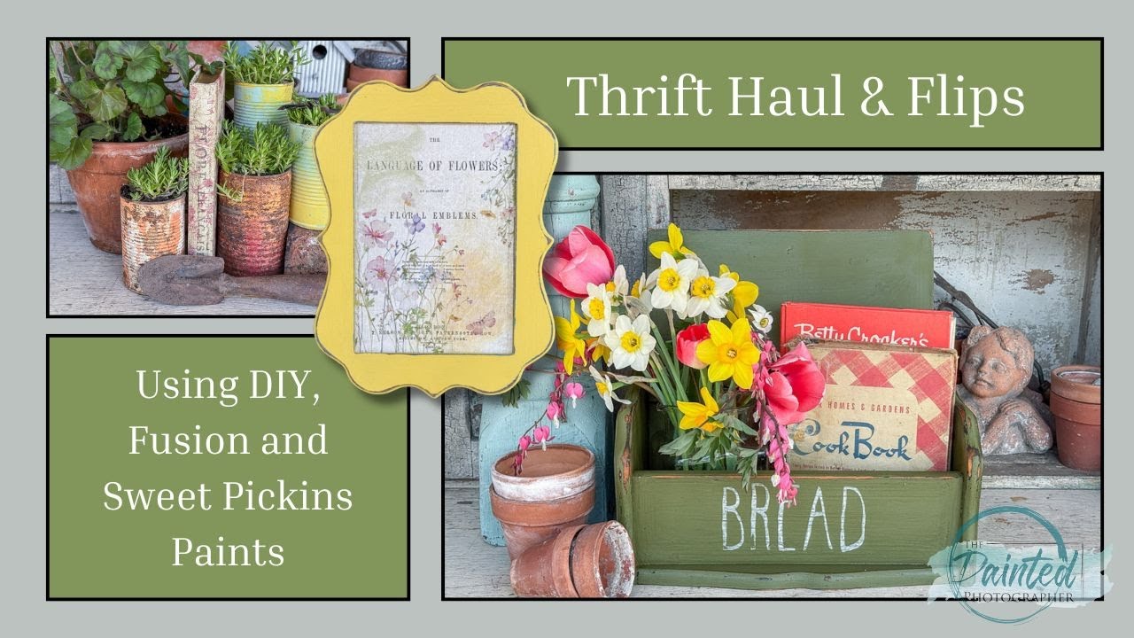 Easy Thrift Flips with Garden Inspired Looks Using DIY, Fusion and Sweet Pickin's Paint