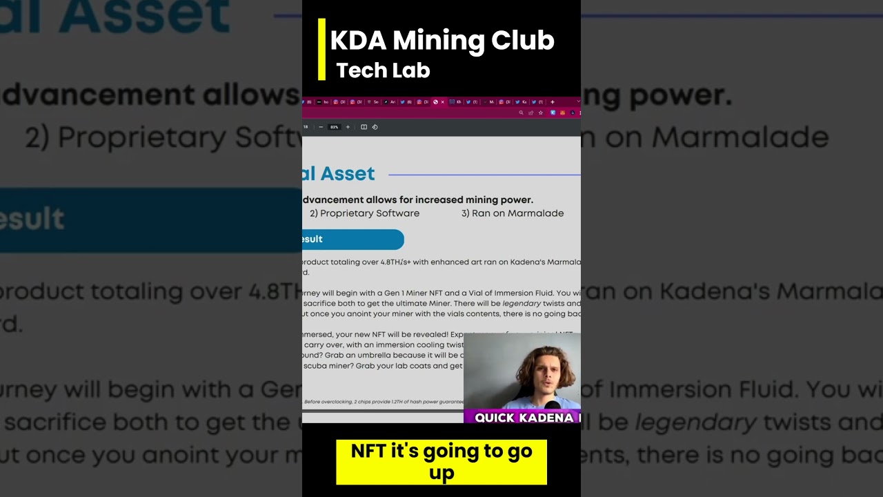 Tech Lab is LIVE! Kadena Mining Club Immersion Cooling their Mining NFTs | On Kadena