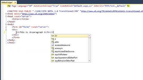 ASP.NET 4.0 Essential Skills Lesson 2-1: Understand HTML bold, italic and heading tags