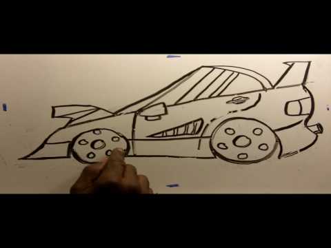 How To Draw Cartoon TUNER-MODIFIED CAR the EZ Way