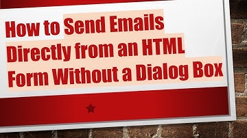 How to Send Emails Directly from an HTML Form Without a Dialog Box