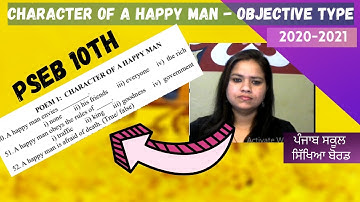 Objective Type Q/A of CHARACTER OF A HAPPY MAN | By Ms. Neelam Rani