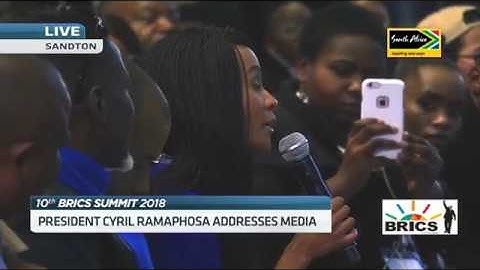 SA President Cyril Ramaphosa address media as 10th Brics Summit closes