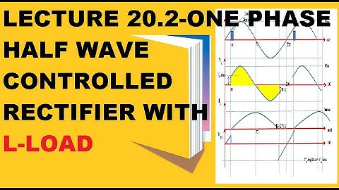 Lecture 20.2 | one phase half wave controlled rectifier with L load | parameter calculation |