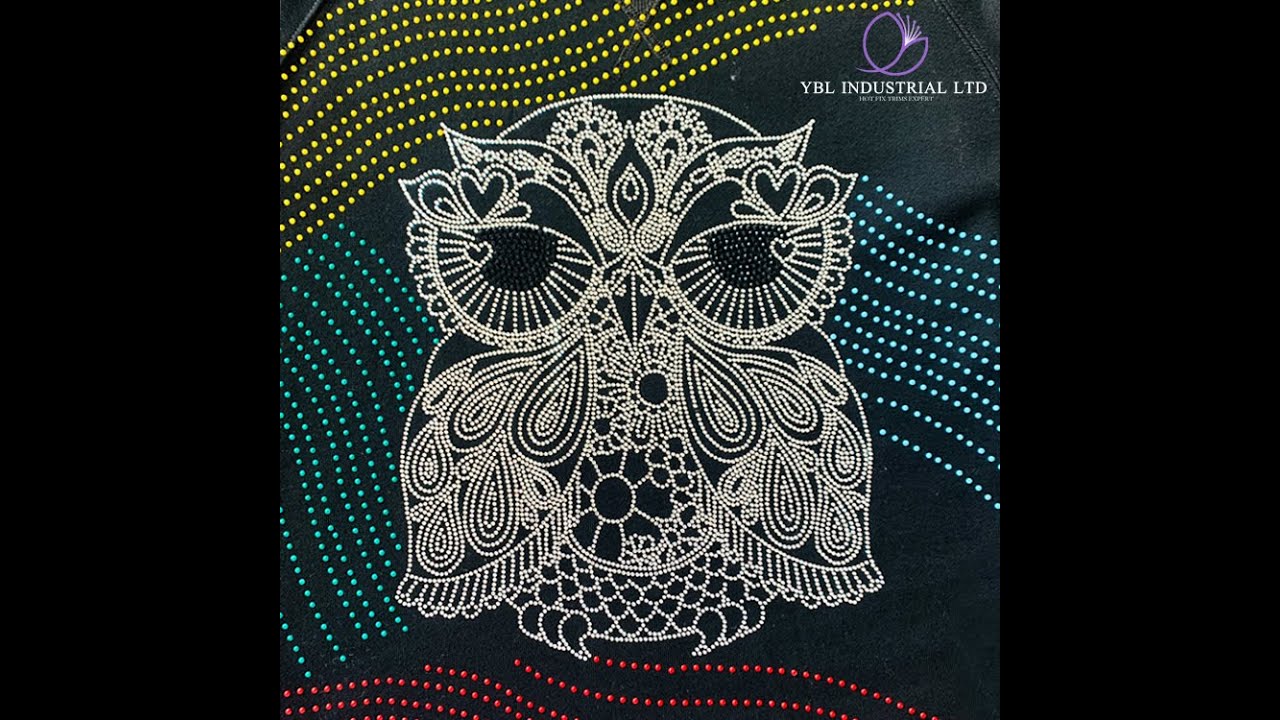 owl rhinestones heat transfer for women wear