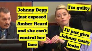 Johnny Depp just exposed Amber Heard and she can’t control her face #johnnydepp