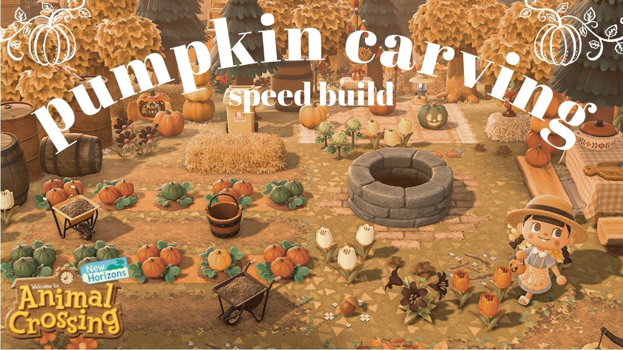 pumpkin carving speed build!!! | animal crossing: new horizons - YouTube