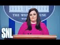 Aidy Bryant kills it on 'SNL' as Sarah Huckabee Sanders at a White House press conference