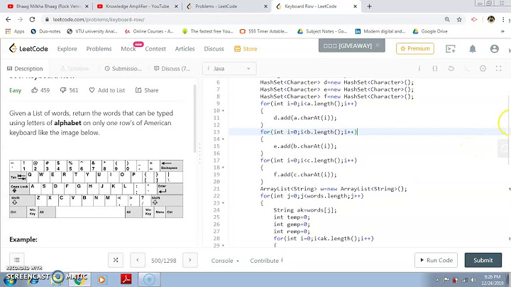 Keyboard Row | LeetCode | JAVA