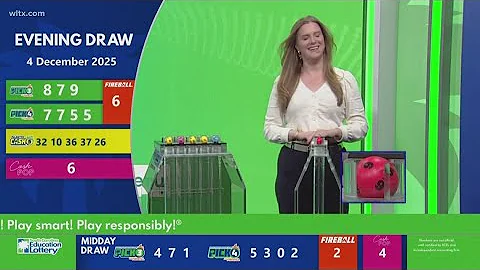 Evening SC winning lottery numbers for December 4, 2025