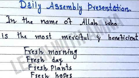 School Assembly Presentation In English | Hosting For School Assembly Program