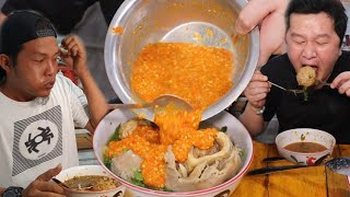 DUEL MAKAN BAKSO PEDAS AMA MAS GONDRONG,,SAMPAI NANGIS !! DI BAKSO SULTAN PAK RADEN !!