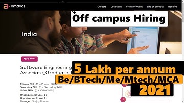 Amdocs off campus drive 2021 | Off Campus Drives | Amdocs recruitment process 2021