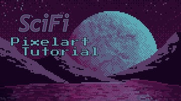 Step by Step Pixelart Lake Landscape with a SciFi inspired sky. Beginner Friendly!