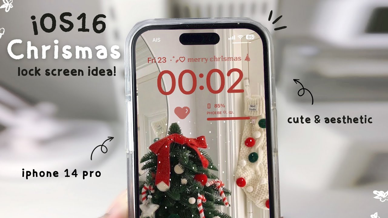 iOS 16 christmas lock screen idea!! ⛄️???? | cute & aesthetic ...