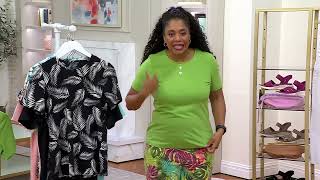 Denim & Co. Beach Jersey 2-Pack Printed and Solid Tops on QVC