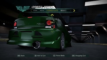 Need for Speed: Carbon Dodge Neon Coupe Extended Customization  Showcase with UG1 Garage