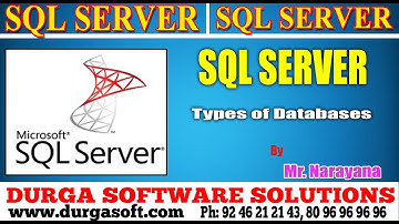 Sql Server tutorial || onlinetraining||Sql Server ||types of Databases by Narayana